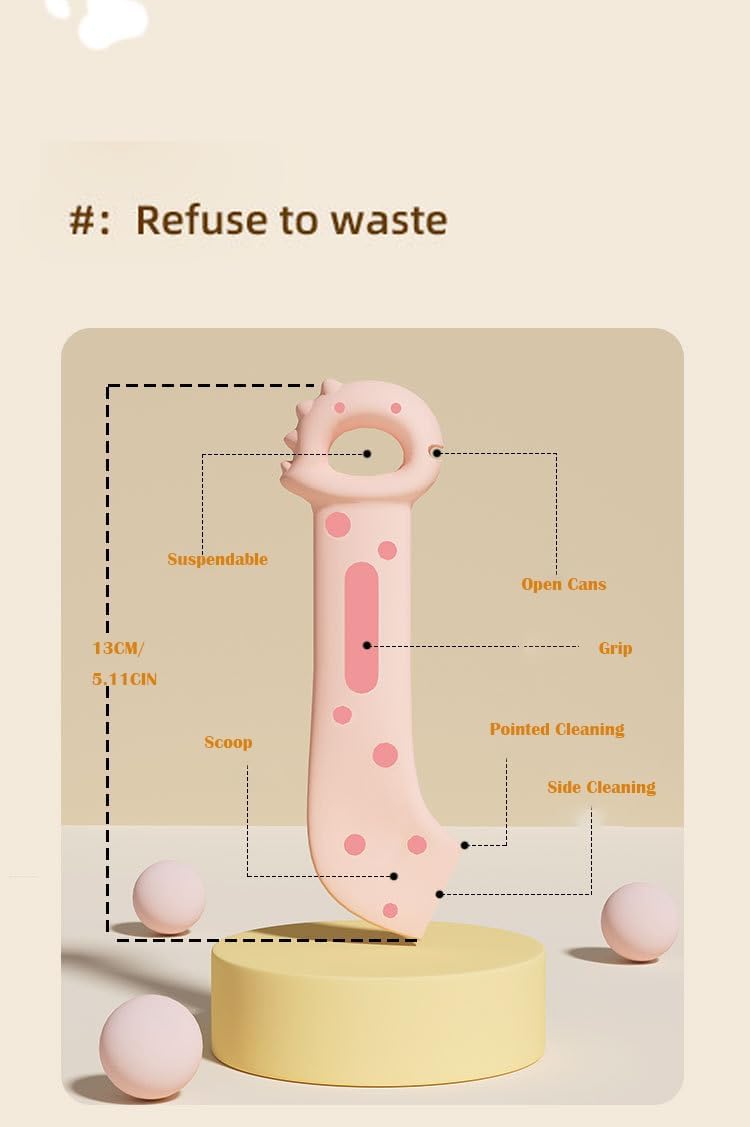 Pet Food Can Lids & Spoons Set Silicone Cover for Pet Can Food Cute Shape Cat Wet Food Spoon With One Lid and One Spoon(YELLOW)