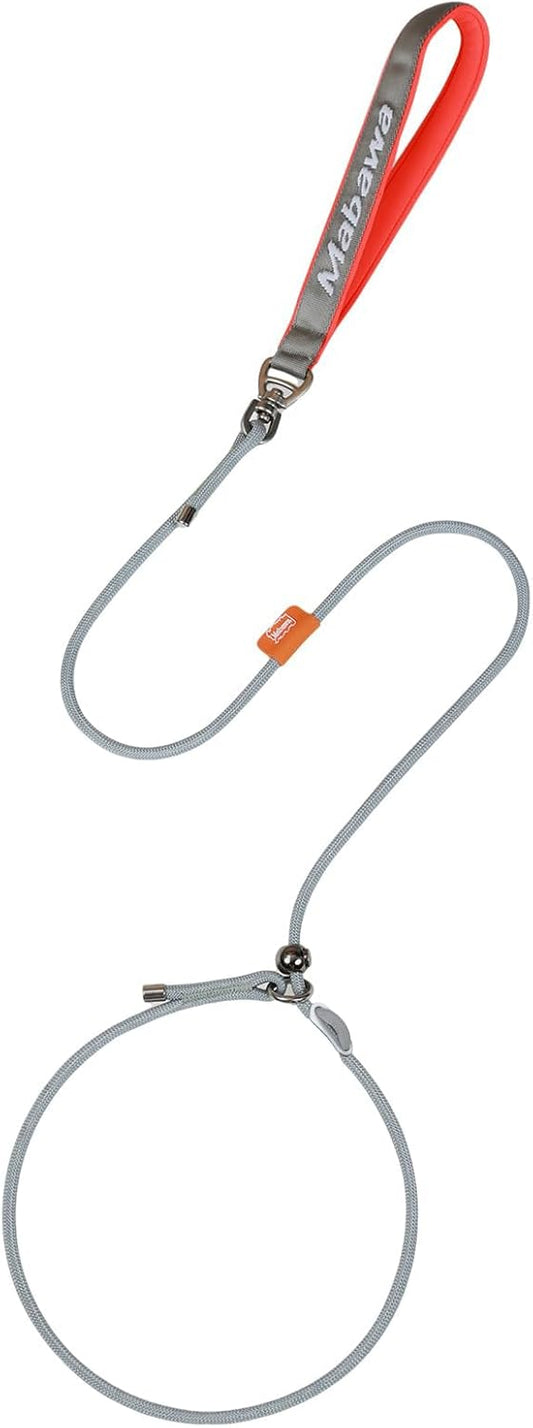 Dog Anti-Slip Leash 5FT with Metal Stopper - Durable No-Pull Training Lead for Small, Medium & Large Dogs - Comfortable Handle Nylon Rope, Tangle-Free Pet Walking Leash (Gray, 5.6FT)