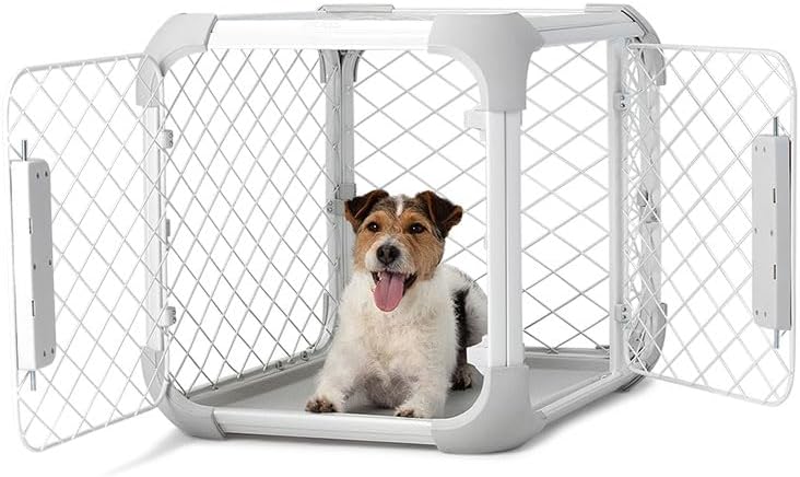 DIGGS Evolv Dog Crate - Slim, Durable Dog Kennel with Removable Ceiling Panel and Modular Design - Safe, Stylish, and Convenient (Ash, Small)