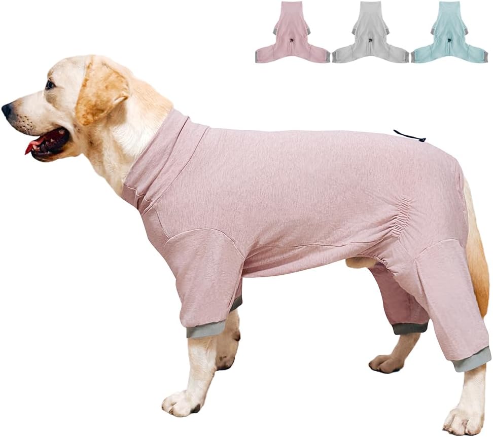 Dog Pyjamas PJS Sweater Clothes and Home Clothing Suitable for Medium to Large Breeds of Dogs, Dog Neutering Suits, Extra-Large Stretch Fabric, Four-Legged Clothes(Thin Pink, 5XL)