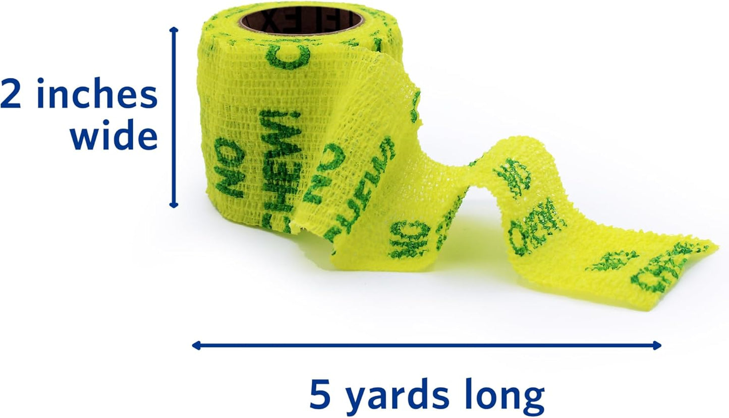 PetFlex No Chew – Flexible Self-Adhering Elastic Bandage for Wound Care – First Aid Wrap for Small Animals Like Dogs, Cats, and Other Pets - 2 inch, 6 Rolls