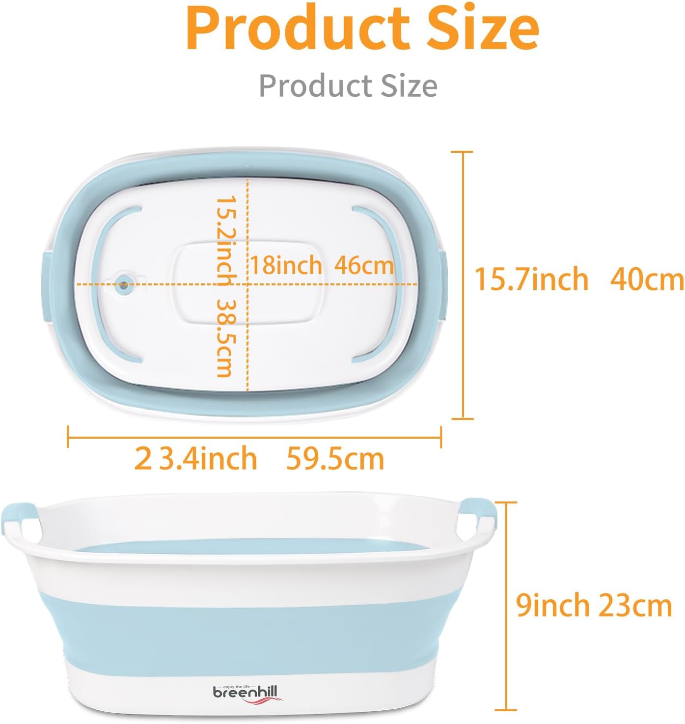 Collapsible Dog Bath Tub for Small Dogs & Cats, Portable Puppy Bath Tub with Water Drain Plug, Space Saving Foldable Pet Bathtub for Indoor & Outdoor Use, Blue