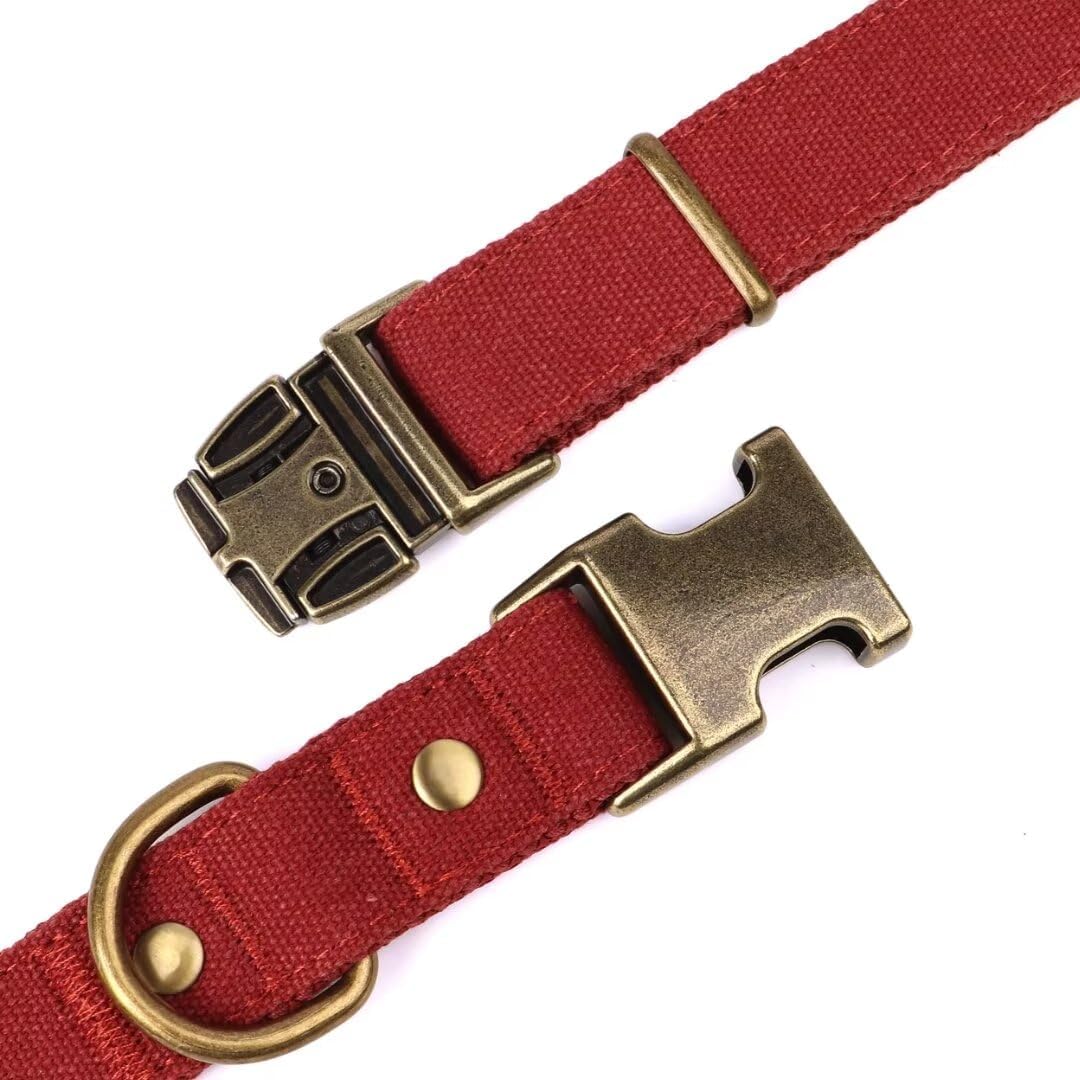 PET ARTIST Dog Collars for Medium Dogs, Soft Padded Premium Nylon Dog Collar with Quick Release Metal Buckle, Durable & Adjustable Pet Collars for Girl Gifts, Red, M (Fit 13-20")