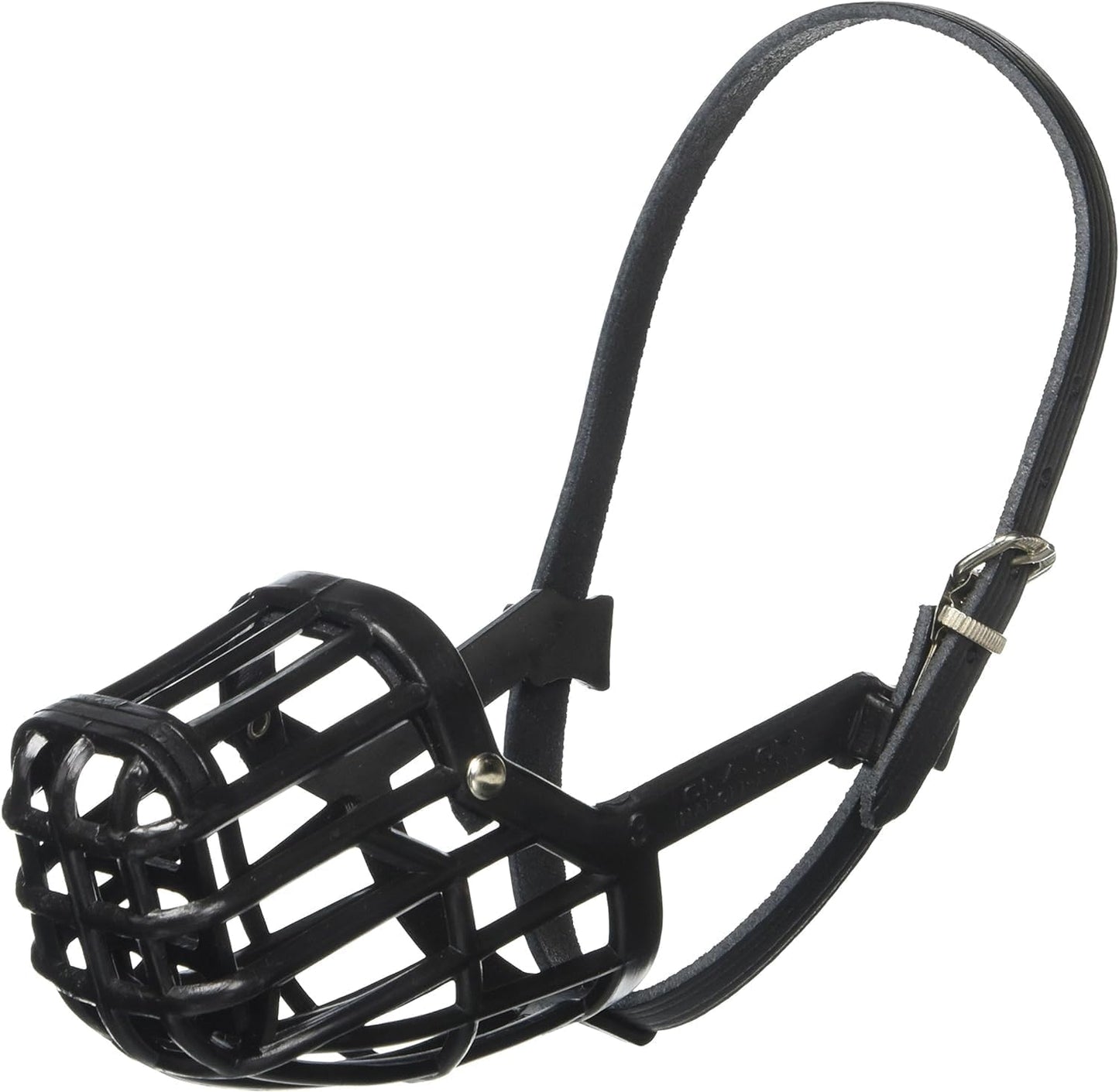 Leather Brothers Italian Basket Dog Muzzle, Adjustable Secure Fit, Comfortable Design, Training and Safety, Averts Biting, Prevents Chewing and Scavenging, Perfect for Grooming - Black, Size 4