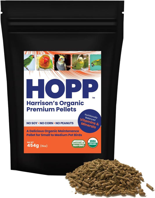 Harrison's Organic Premium Pellets- a Well-Balanced, Certified Organic Small to Medium Pet Bird Diet—No Soy, Corn, and Peanuts for Those Seeking to Avoid These Ingredients