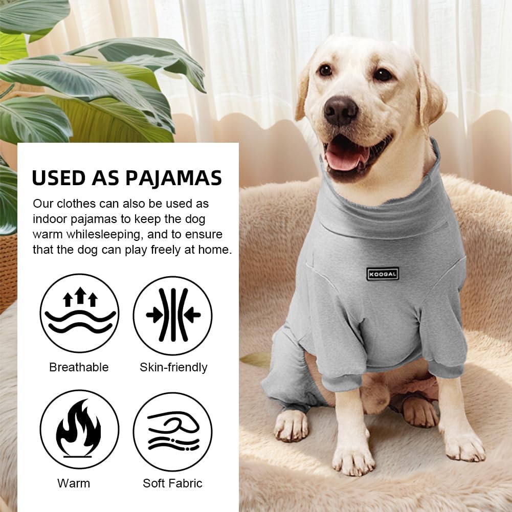 Dog Pyjamas PJS Sweater Clothes and Home Clothing Suitable for Large to Giant Breeds of Dogs, Dog Surgery Recovery Suit, Extra-Large Stretch Fabric, Four-Legged Clothes(Thin Gray, 6XL)