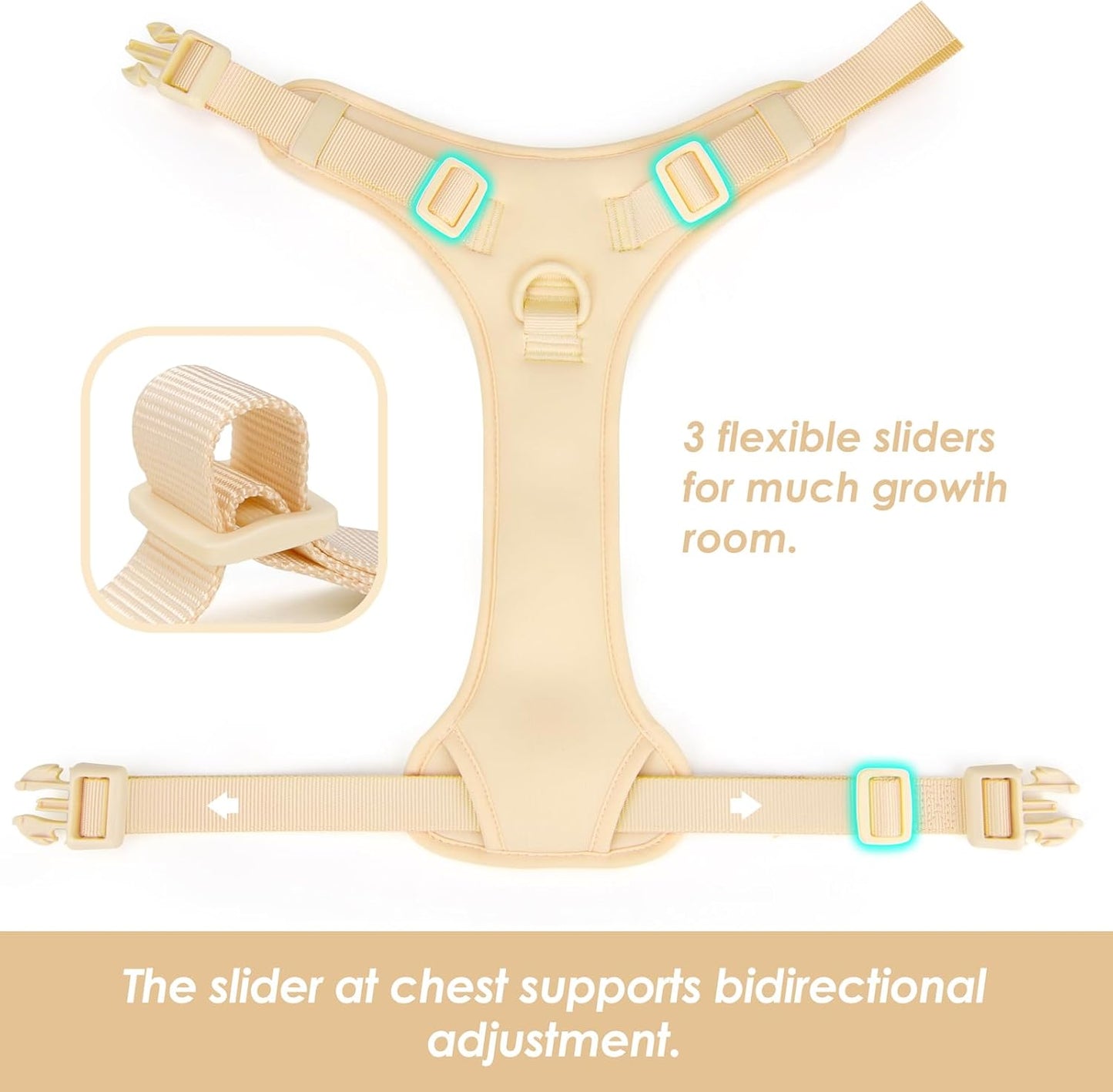 No Pull Dog Harness, Puppy Vest with Front Clip for Small Medium Large Sized Dog(Light Yellow,XS)