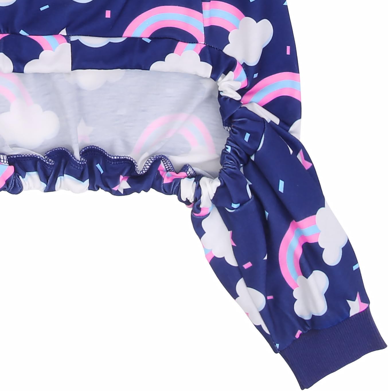 HDE Dog Pajamas One Piece Jammies Jumpsuit Pet Clothes Outfit Stretchy Lightweight Comfy Shirt Pjs for M-3XL Dogs Rainbows - L