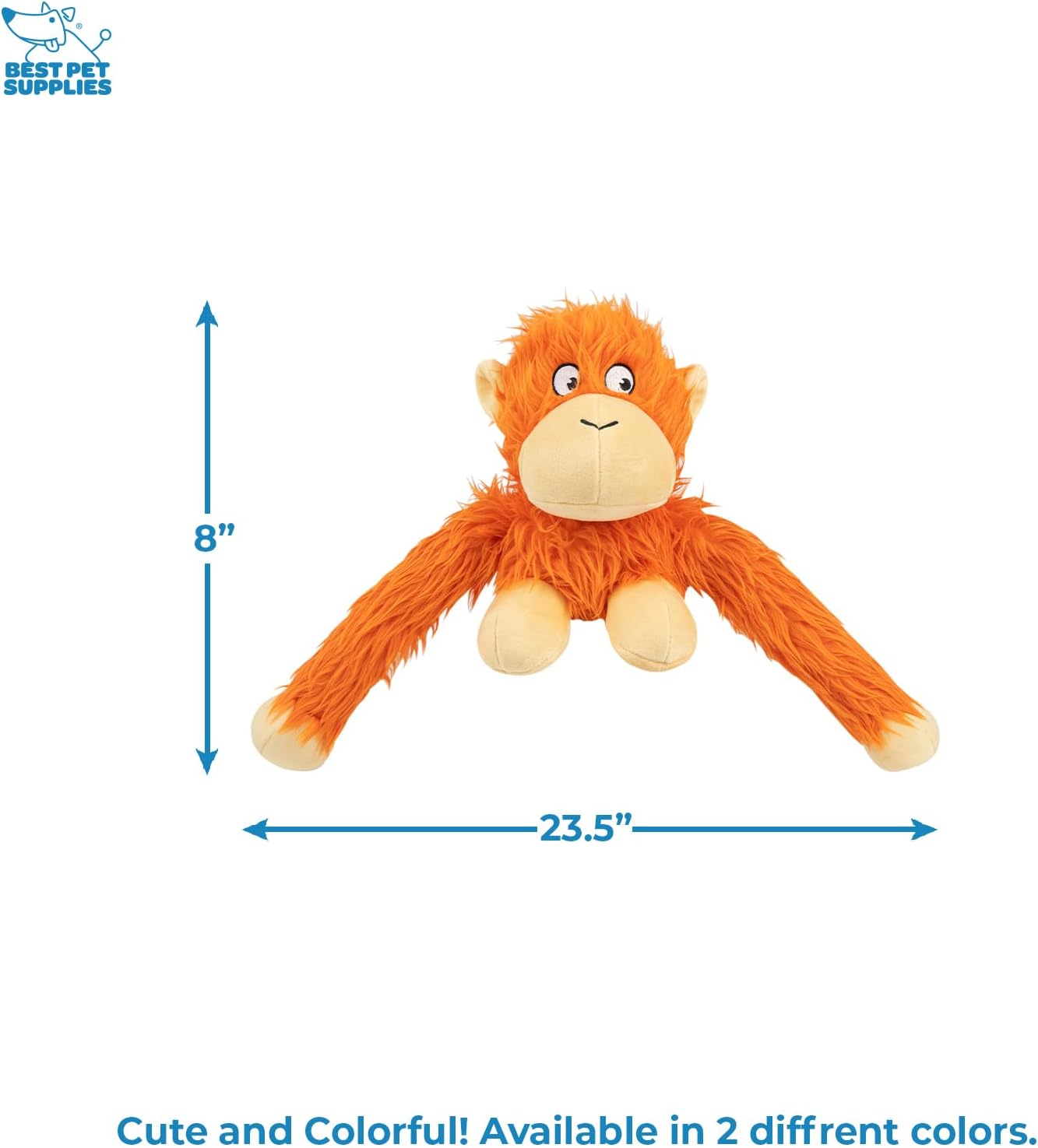 Best Pet Supplies Interactive Squeaky Dog Chew Toy, Ideal Dog Toys for Chewers, Small, Medium & Large Dogs, and Fetch Lovers - O-Hug-Atan (Orange), Large