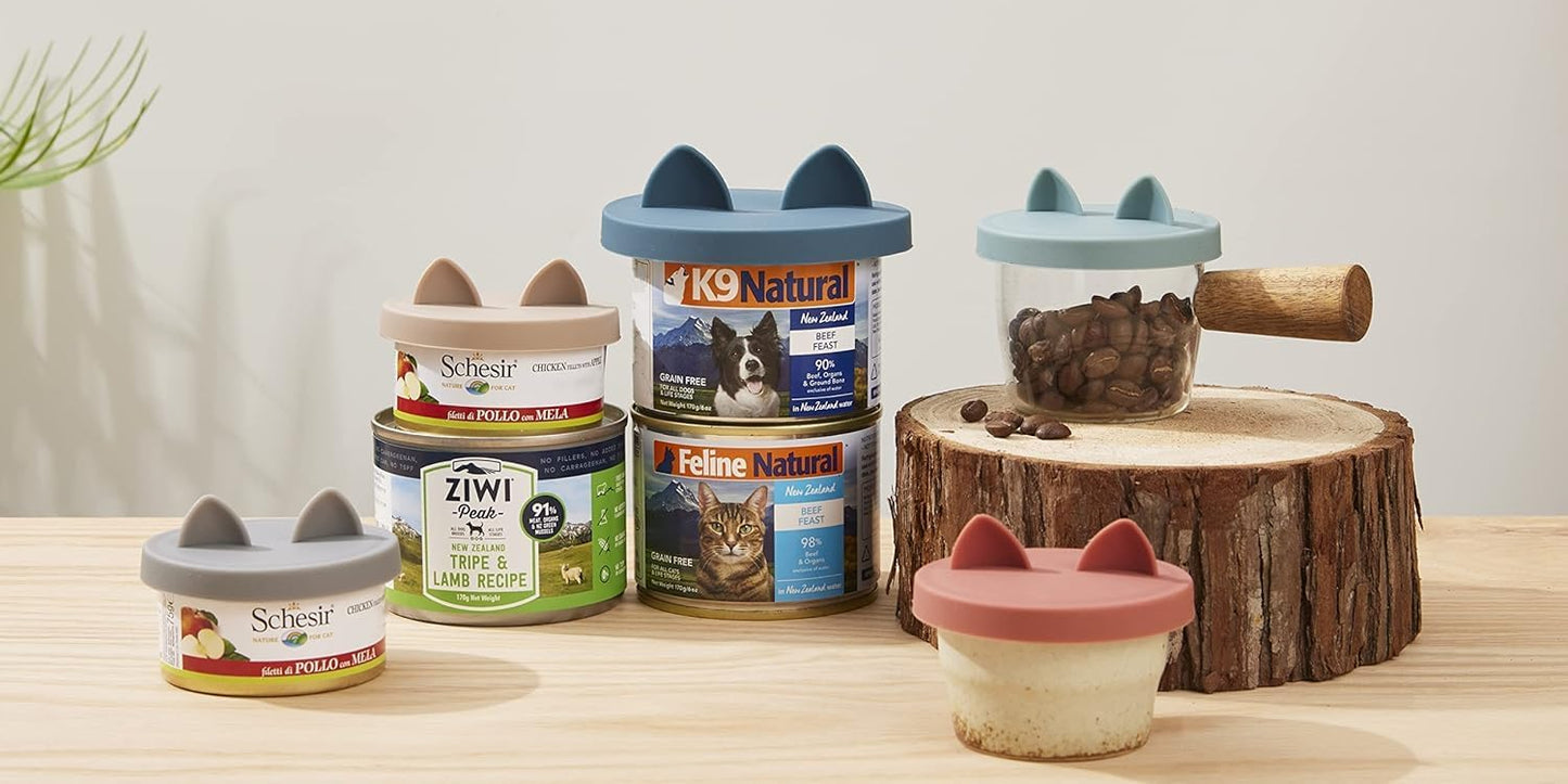 OHMO 2 Pack Dog Food Can Lids, (3,12, 14oz etc.) Universal Size BPA Free Silicone Covers for Cat and Pet Food