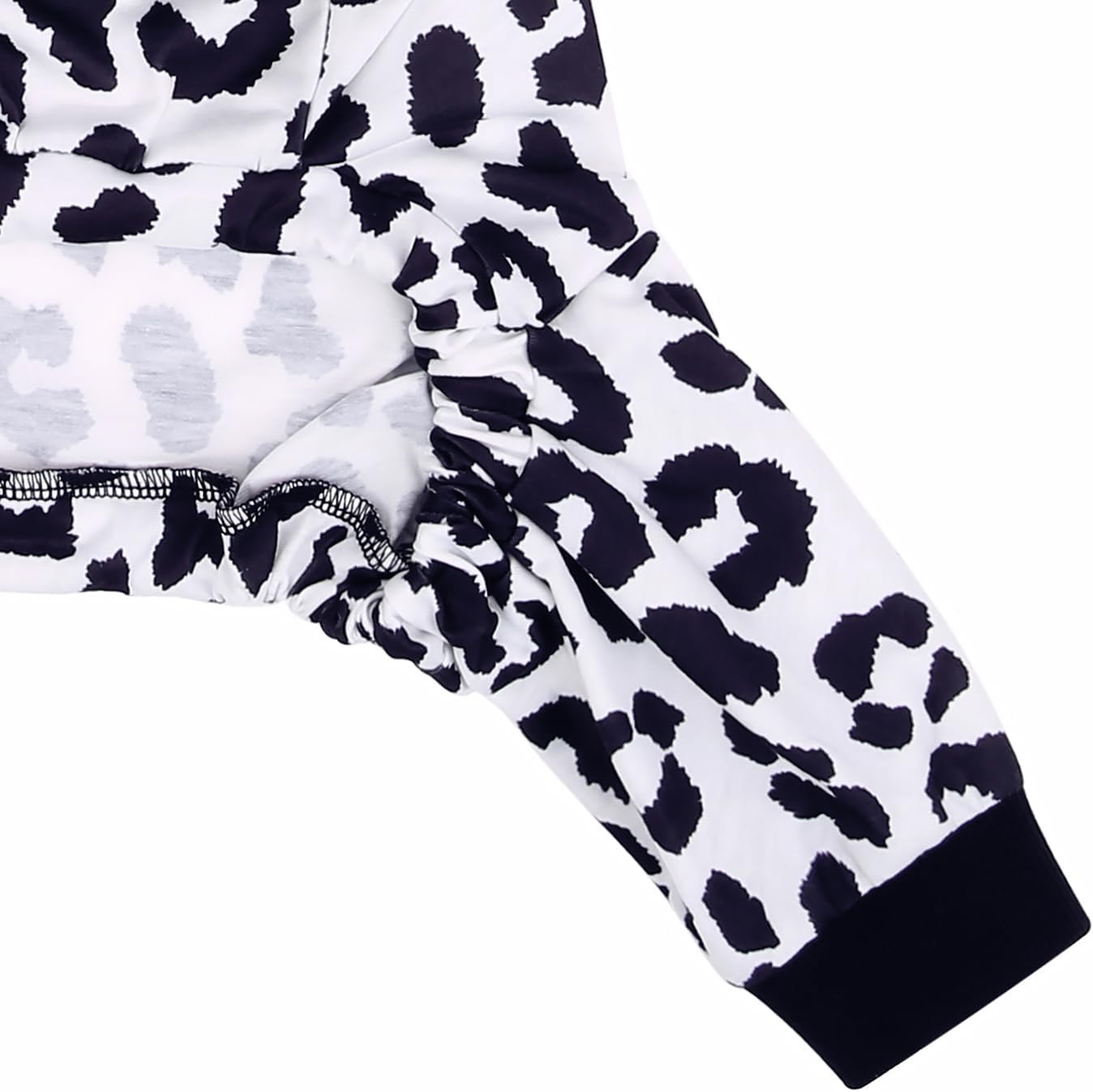 HDE Dog Pajamas One Piece Jammies Jumpsuit Pet Clothes Outfit Stretchy Lightweight Comfy Shirt Pjs for M-3XL Dogs Snow Leopard - M
