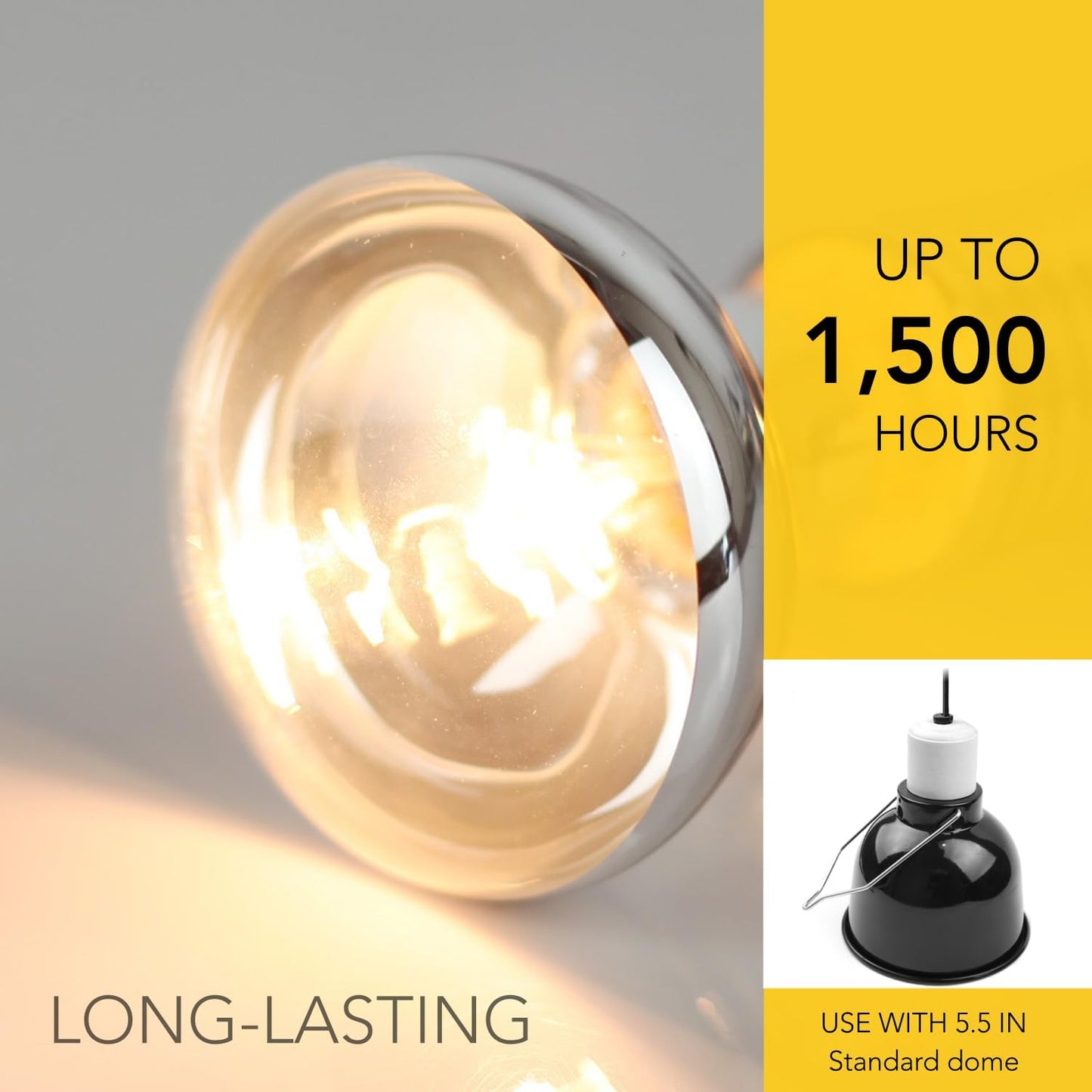 MRREPTILE Reptile Heat Lamp Bulbs, 2-Pack 75W Intense Basking Bulbs, Reptile Basking Lamps, Bearded Dragon Basking Light, Simulated Natural Basking for Reptiles Snakes Lizards Tortoise Heater