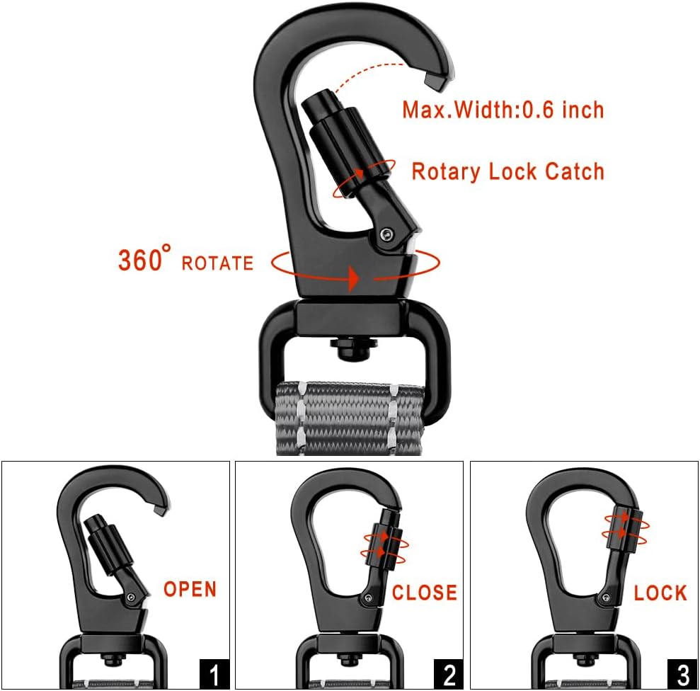 PLUTUS PET Short Training Dog Leash with Padded Handle for Medium Large Dogs,18 Inch Heavy Duty Strong Traffic Leash with Carabiner Clip for Climbing Walking or Guiding Blind(18”，Gray)