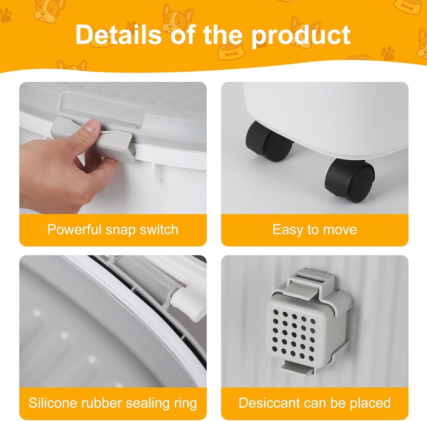 35 Lbs Dog Food Storage Container 2PCS, Collapsible Dog Food Container with Scoop for Pet/Dog/Cat/Bird Food,Keep Dry Food Fresh,Easy to Move