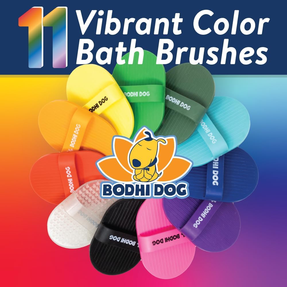 Bodhi Dog Shampoo Brush - Pet Grooming & Bath Supplies for Dogs and Cats - Bath Brush for Long & Short Hair - Premium Scrubber for Shower, Bathing & Massage (One Pack, Yellow)