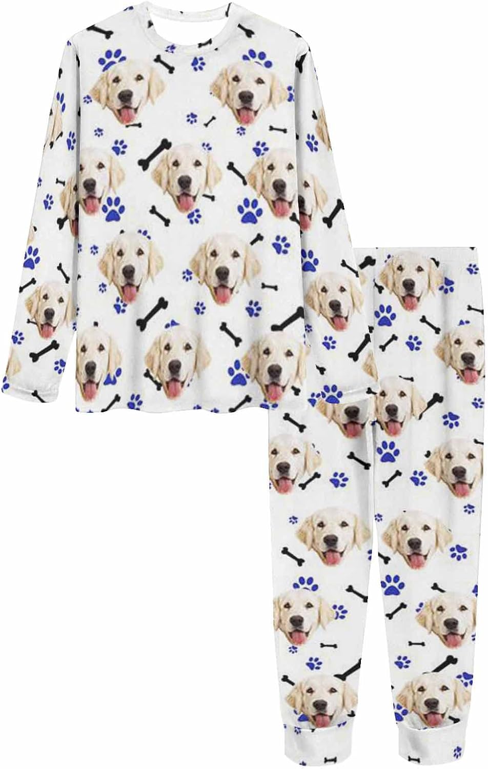 MyPupSocks Custom Face Pajamas Sets for Women, Personalized Photo Sleepwear XS-XXL