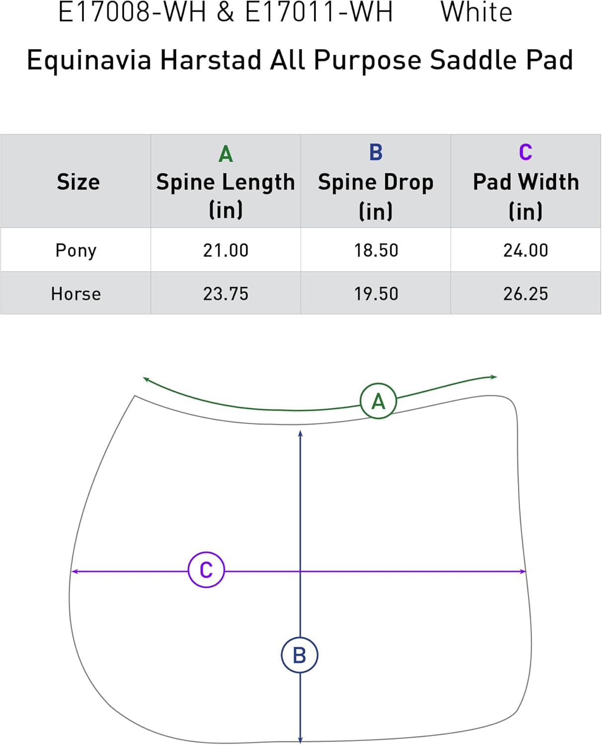 Equinavia Harstad All Purpose Saddle Pad | Classic & Durable | Moisture-Wicking Tricot Backing