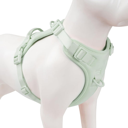 No Pull Dog Harness, Puppy Vest with Front Clip for Small Medium Large Sized Dog(Light Green,L)