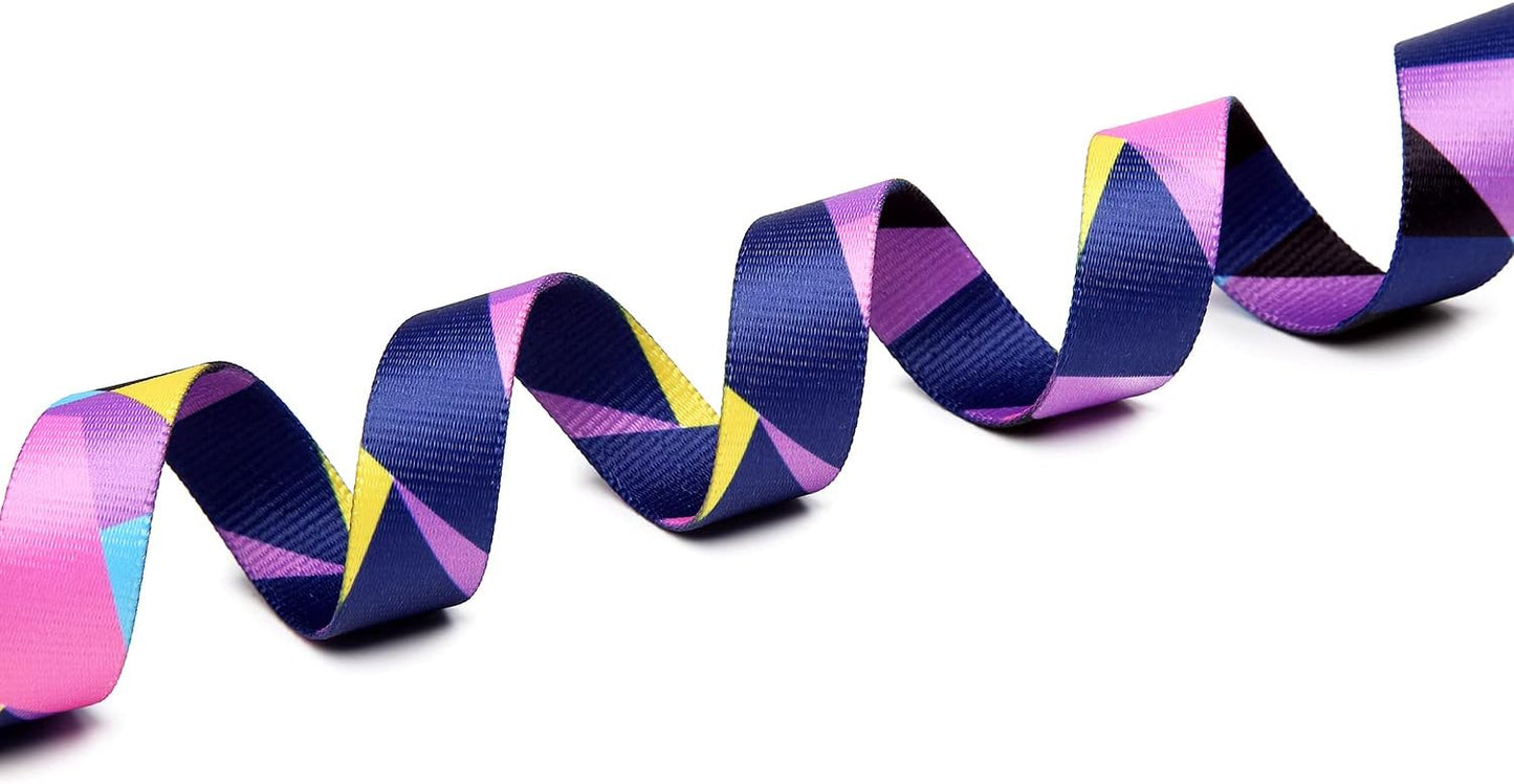 Mercano Adjustable Dog Collar - Special Design Patterns, Soft Nylon Comfortable Sturdy Pet Collar for Small Medium Large Dogs (L, Geometry Purple)