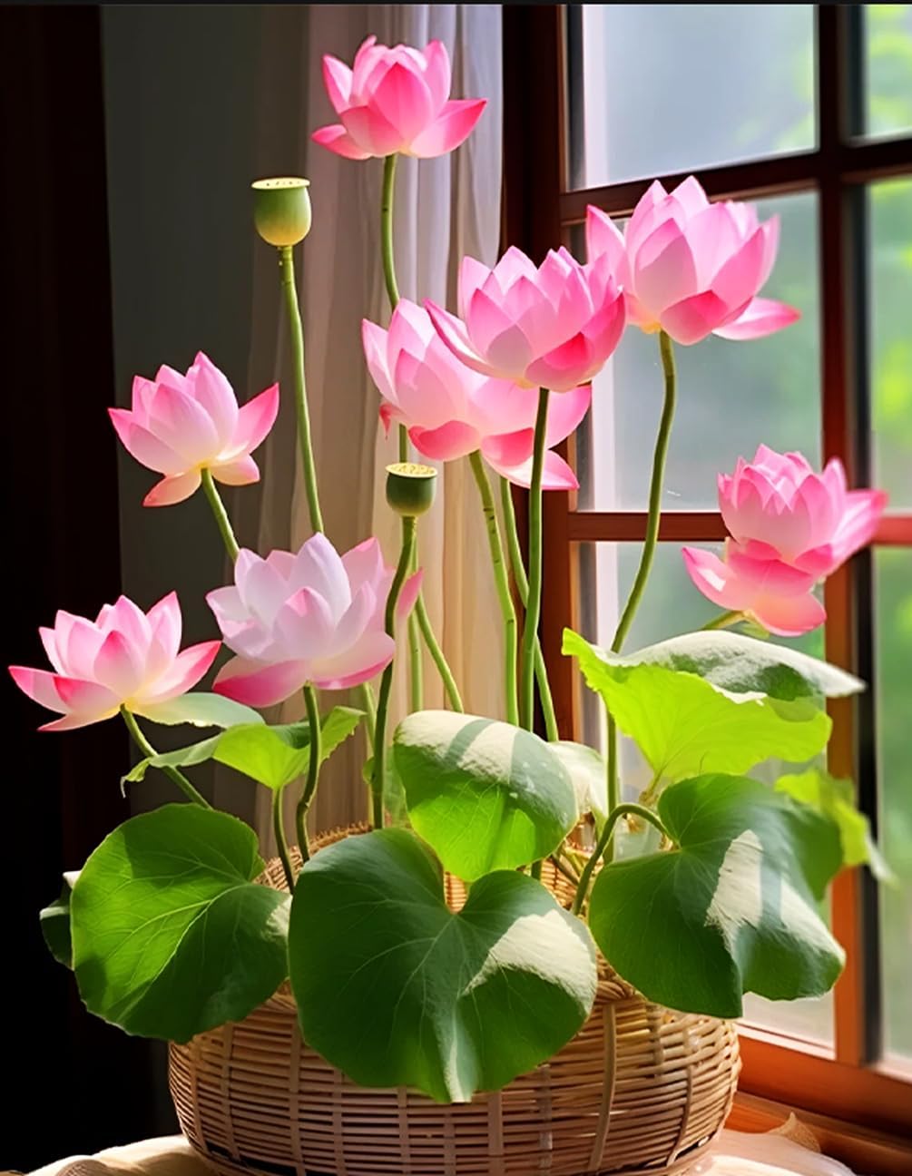 30 PCS Bowl Lotus Seeds Bonsai Lotus Seeds for Planting Water Lily Pink Purple Red Flower Aquatic Plants Seed Pond Plants Non GMO Home Garden Flowering