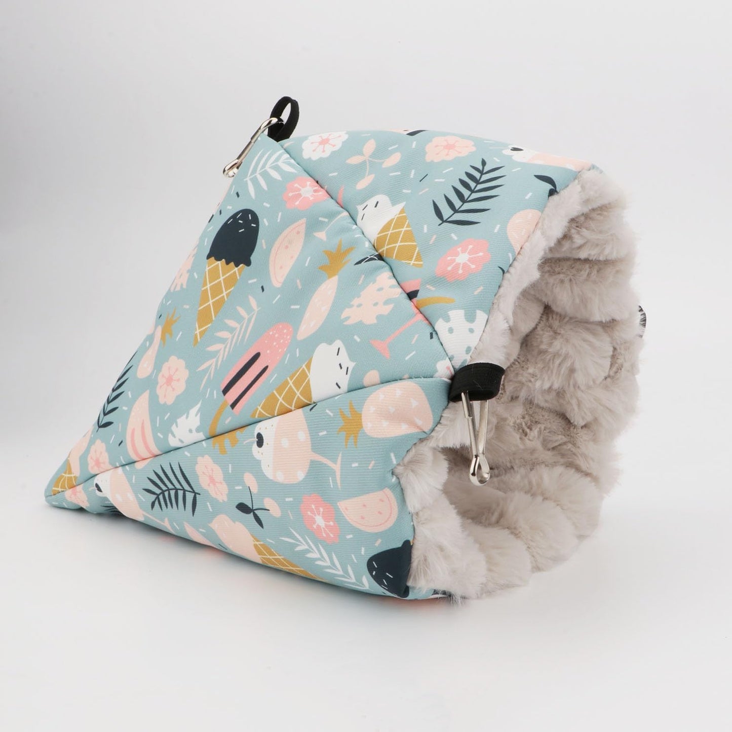 Wontee Bird Nest House Winter Warm Hanging Hammock Bird Bed Snuggle Hut for Parakeets Budgies Caique Conures Cockatiels (Large, Blue)