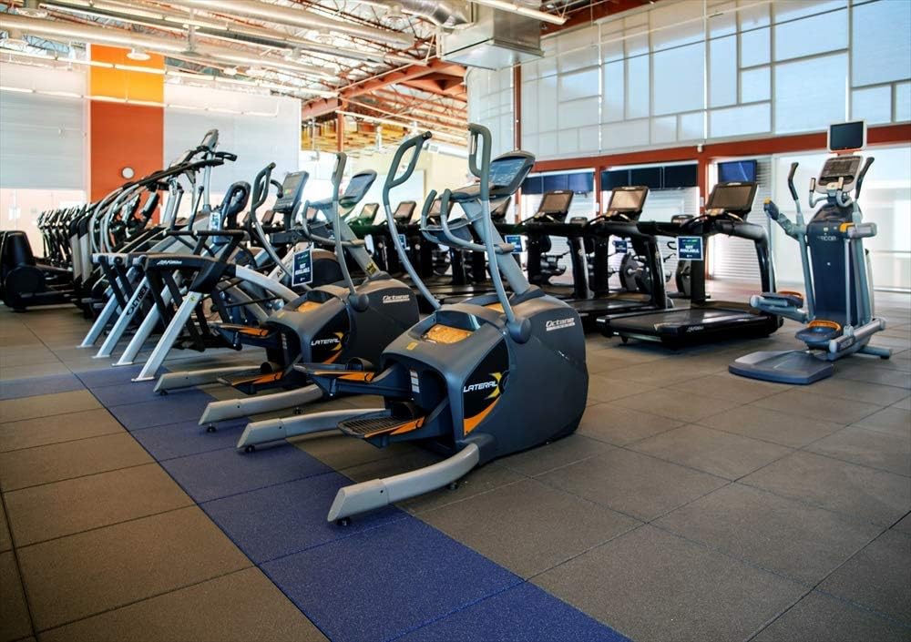 American Floor Mats - Extreme Rubber Gym Tiles - 1 Inch Thick Colorful - Superior Shock and Sound Absorbing - 35% Purple/Grey/White 4 Pack (Covers 16 Sq Ft)