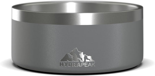 Hydrapeak Dog Bowl; Non Slip Stainless Steel; Water and Food Dish; Large Sized and Small Dogs; 32oz 64oz; Multiple Sizes; 4 Cup | Graphite