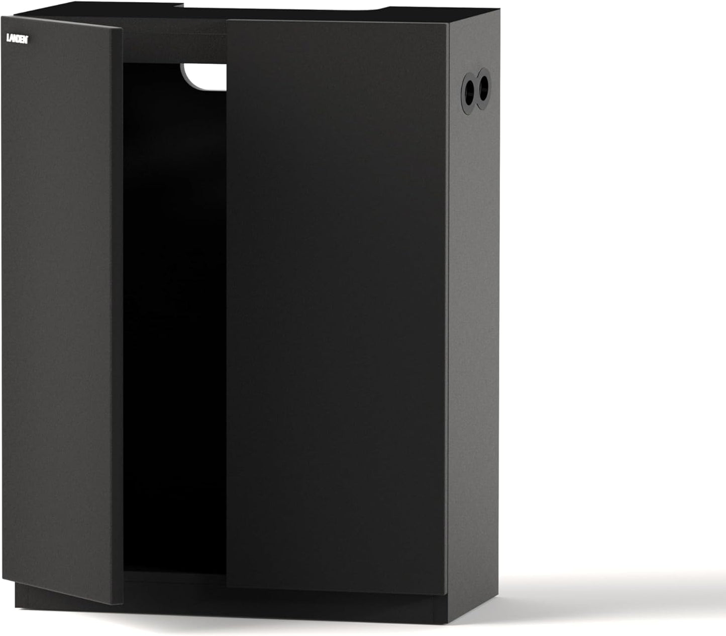 LANDEN Aquarium Wooden Stand and Cabinet for up to 16 Gal Tank, Fish Reptile Sea Salt WaterTank Stand, Nano Foam Leveling Mat Included, W23.6xD11.8xH31.5 in, Wooden Matte Black Painted(Stand Only)