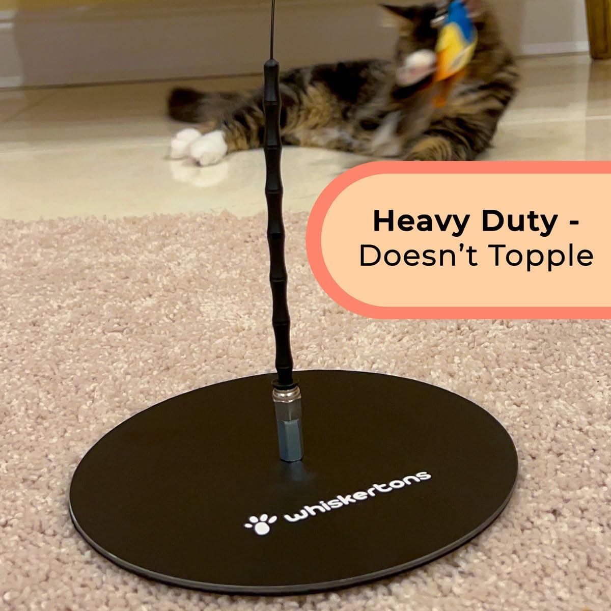 Interactive Bird Simulation Cat Toy Set, Interactive Cat Toy for Indoor Cats, Cat Feather Toy, Suction Cup, Weighted Base, 5 Replacement Birds, Feathers & Bells, Realistic Bird Impression