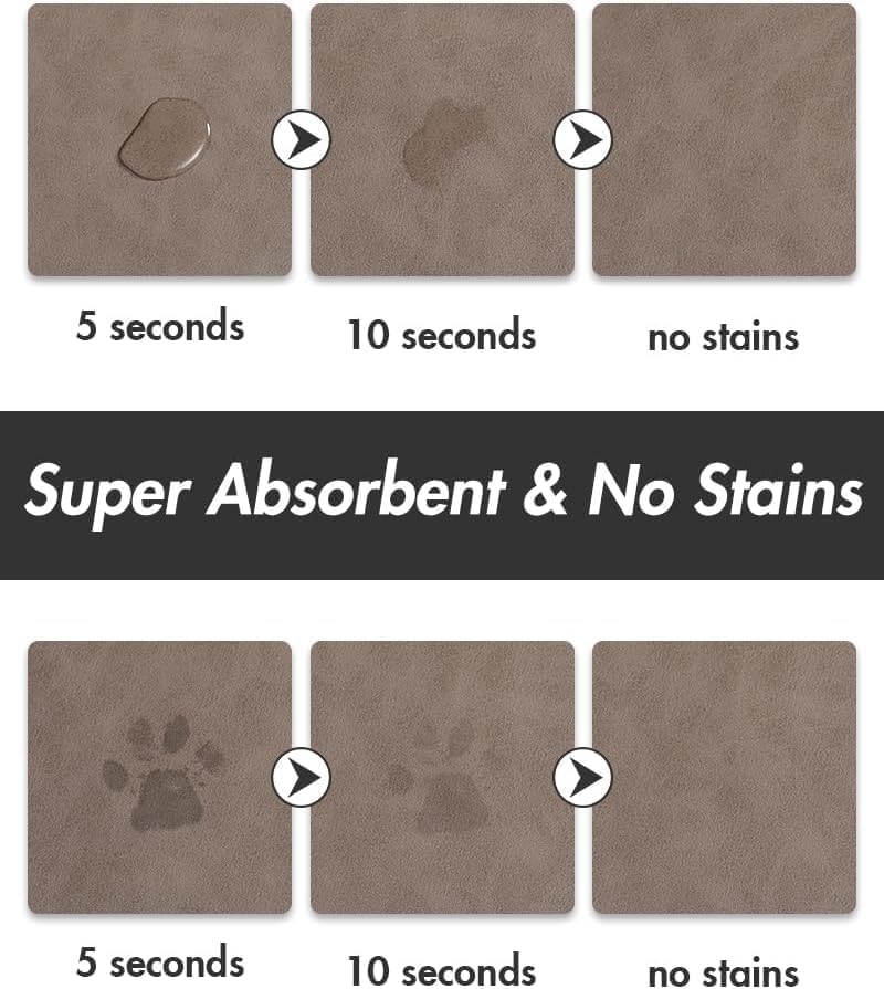Absorbent Dog Food Mat-Dog Mat for Food and Water Bowl, Quick Dry Pet Food Mat, No Stains Dog Feeding mat, Dog Accessories Pet Supplies Mat-Dog Water Bowl Mat for Messy Drinkers