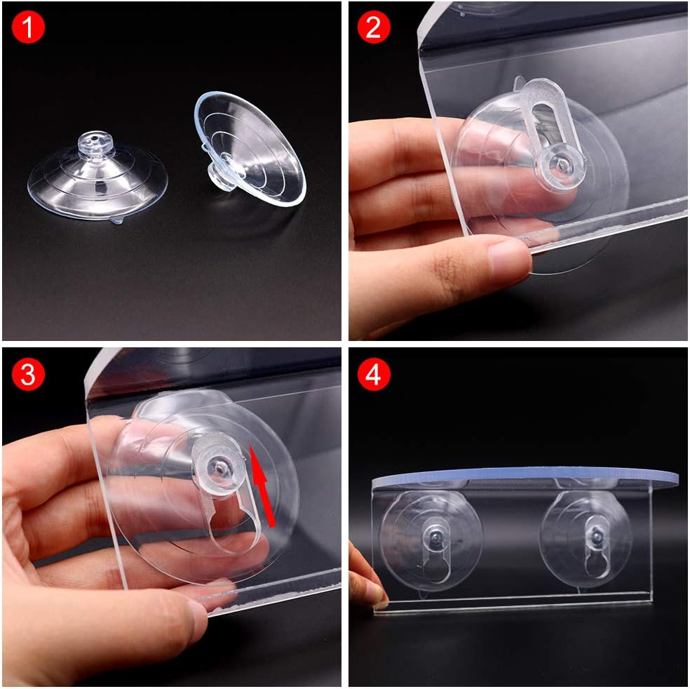 2Pack Aquarium Shelf,Transparent Acrylic Ledge Plants Holder for Substrate and Live Plants,with Strong Suction Cups for Fish Tank Multi-layer Decorations