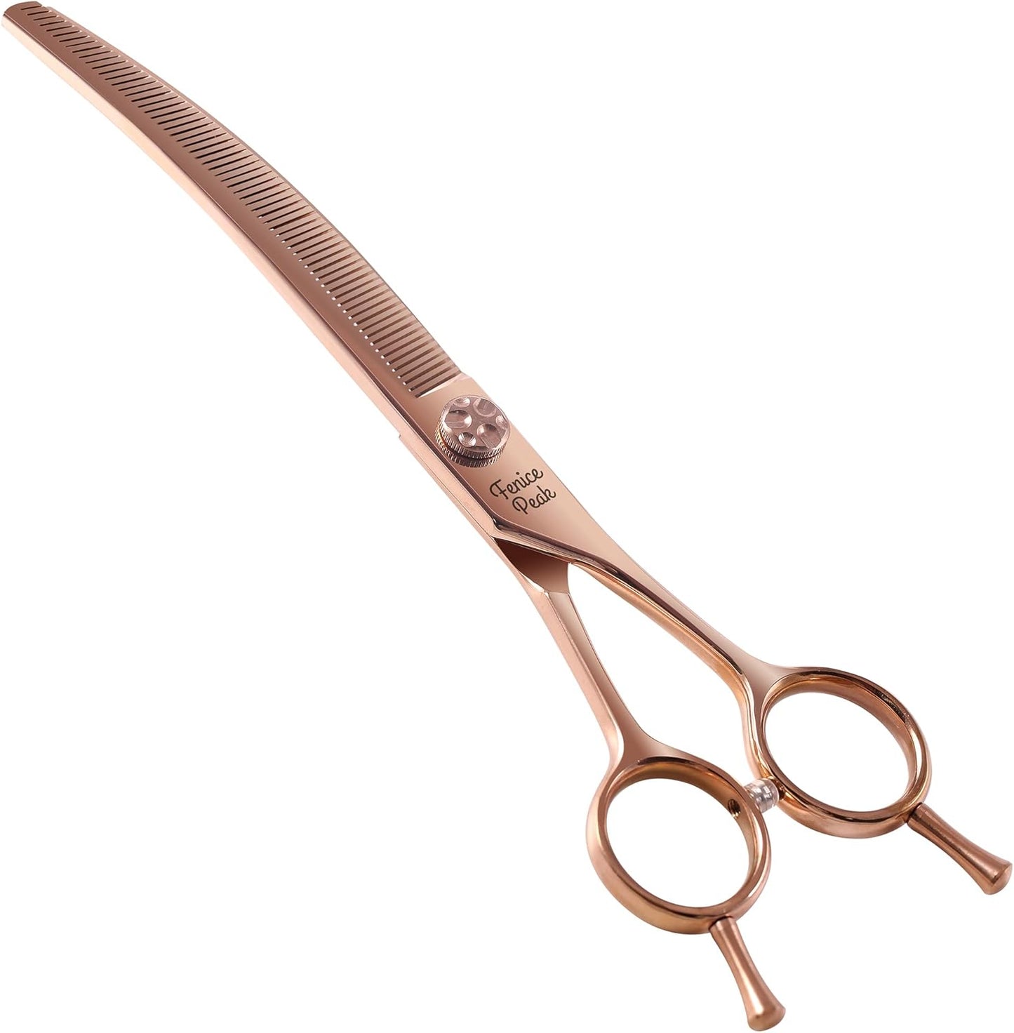 Fenice Peak Professional Dog Grooming Scissors Pet Curved Thinning Shears 7.0'' Extremely Sharp Blades 440C Steel Thinning Scissors Durable Smooth Motion & Fine Cut for Dogs and Cats