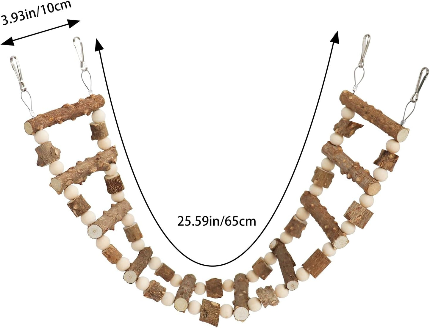 Bird Parrot Ladder Bridge Toy, Bird Swing Toy, Natural Pepper Wood Hanging Pet Chewing Toy, Rat Hamster Climbing Toys, Bird Cage Accessories, Suitable for Bird Parrot Rat Squirrel Sugar Gliders