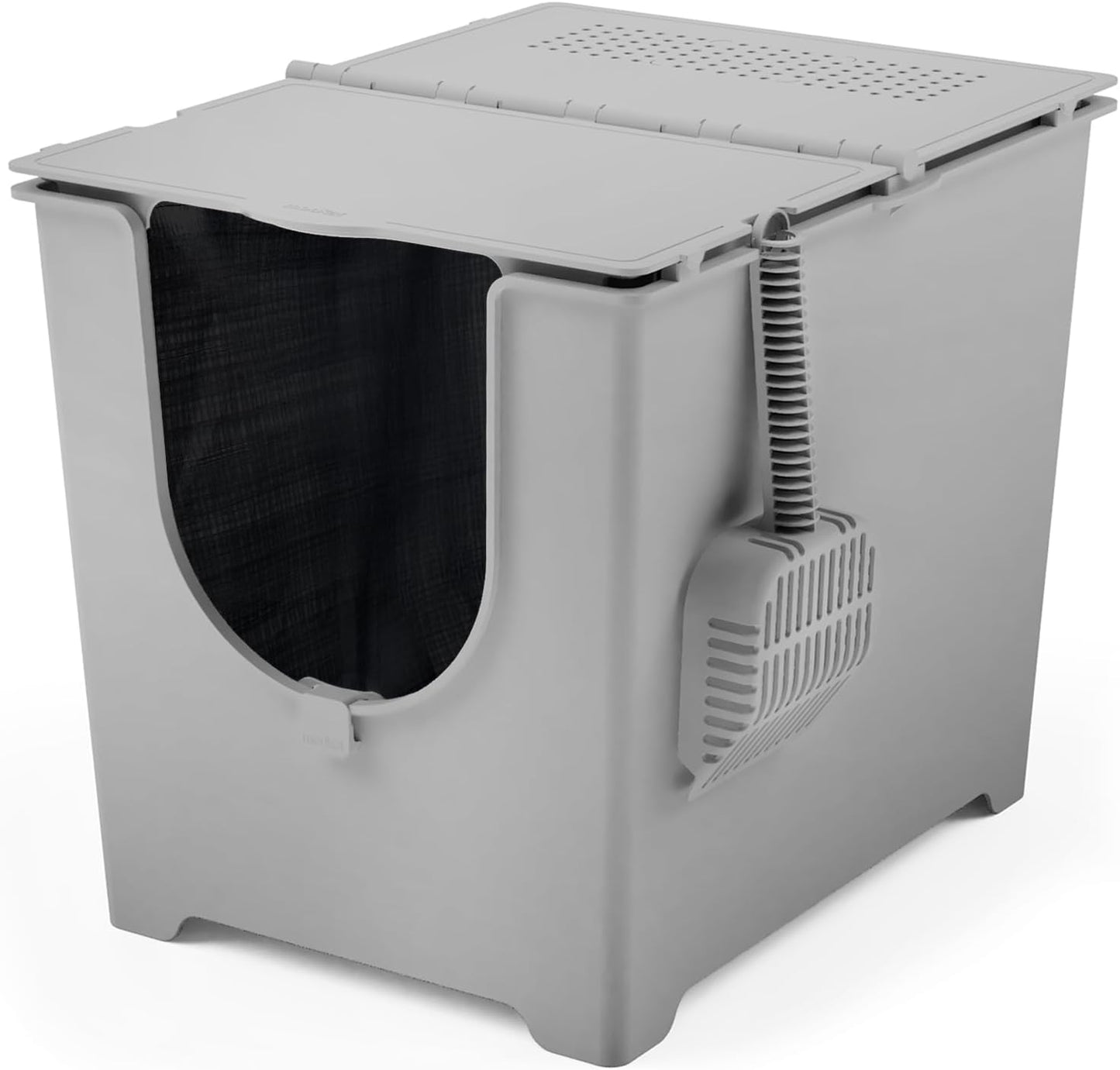 Modkat® Flip Litter Box, Front-Entry, Full Height Seamless Base, Reusable Litter Liner, Sifting Litter Scoop, 2X Bamboo Charcoal Filters