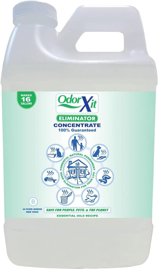 Concentrated Pet Urine Odor Eliminator, Ideal for Cat, Dog Poo and Urine Smell, Versatile & Natural Odor Neutralizer for Home and Outdoor Use, Deodorizer & Absorber, Concentrate, 64oz