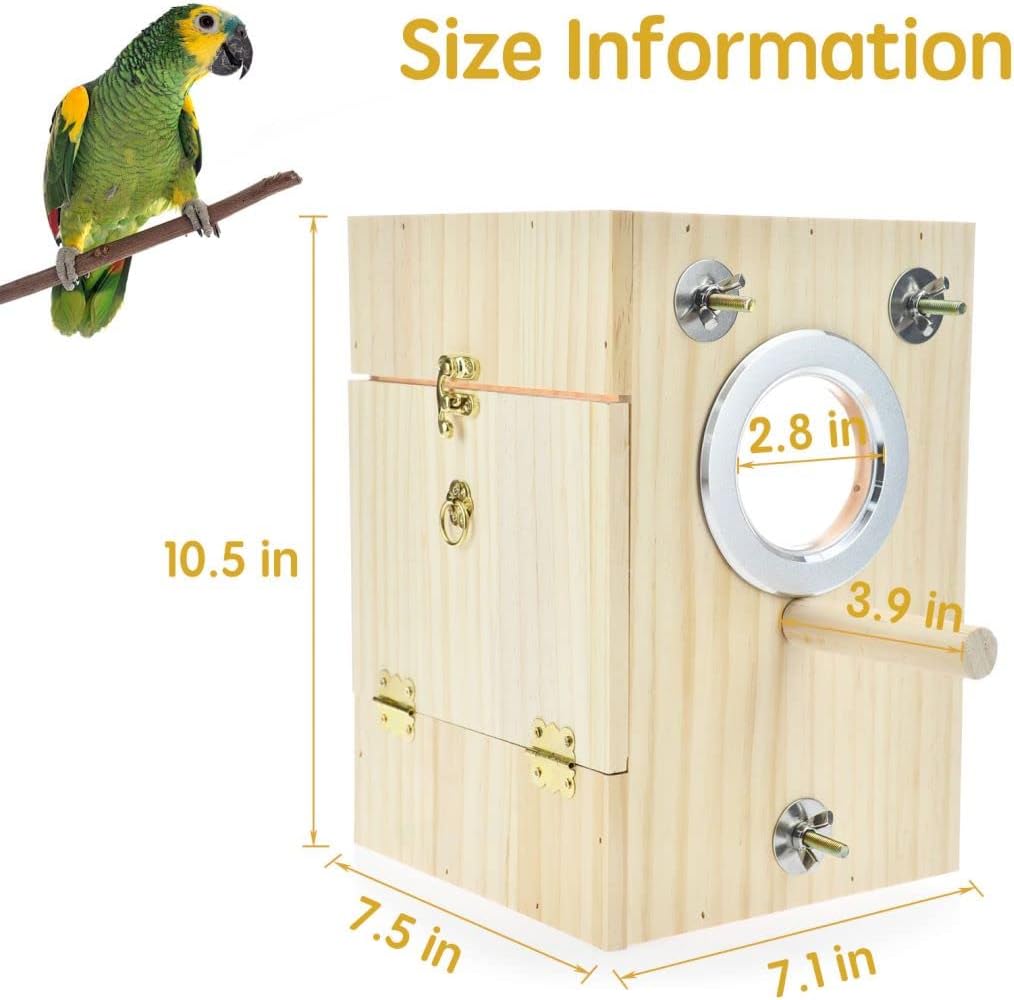 Bird Nest Box Parakeet Breeding Nest Box Bird Nest House Wooden Acrylic Transparent Breeding Box for Finch Lovebirds Cockatiel Budgie Conure Parrot