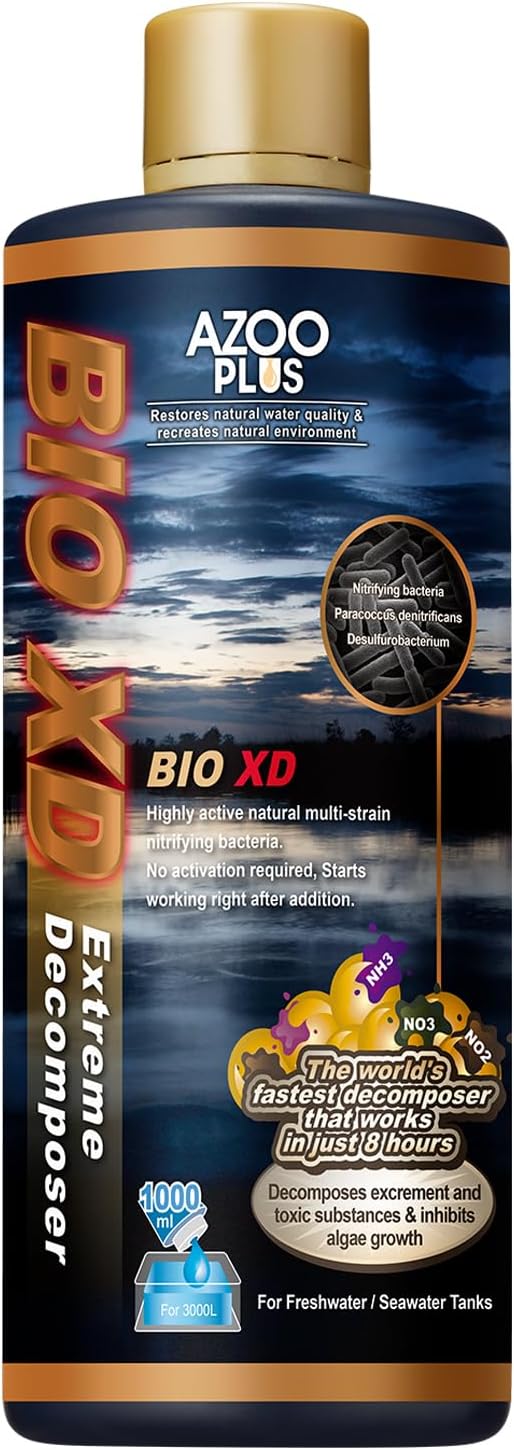 AZOOPLUS BIO XD Extreme Decomposer Nitrifying Bacteria for Freshwater and Saltwater Fish Tank 33.8 Ounces