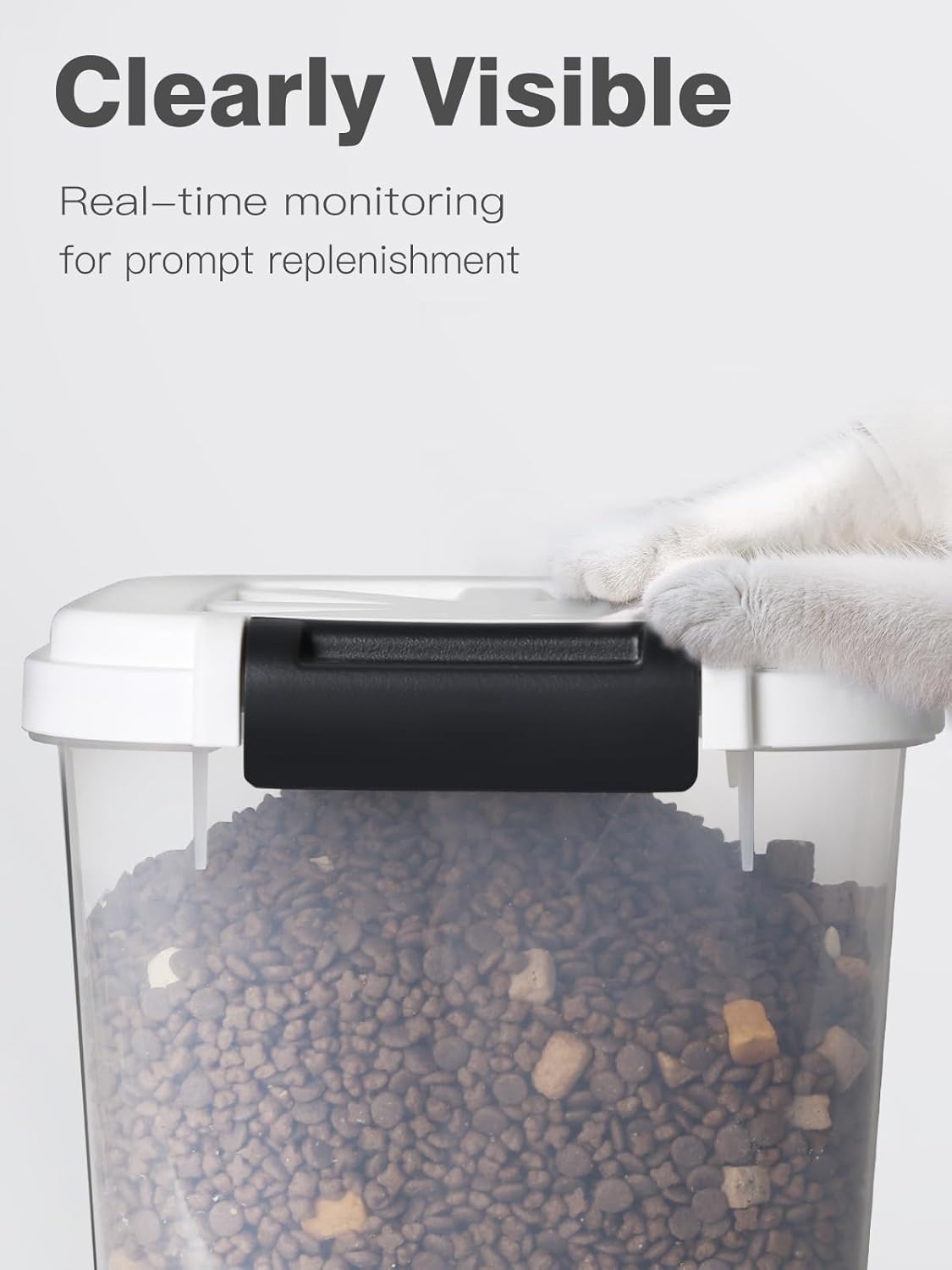 5 lbs Dog Food Storage Container with Lids Airtight Pet Food Container Cat Treat Container, Dry Pet Food Storage Bin for Cereal, Birds, Rice and Grain(6 lbs), White