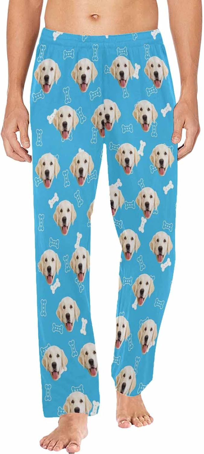 MyPupSocks Customized Face Pajamas Pants Photo Pajama Bottoms for Men S-XXL