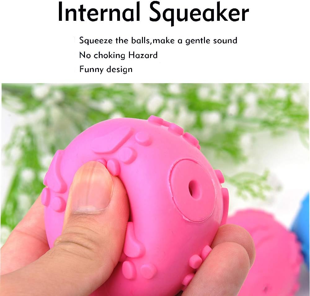 Dog Toys ，Dog Balls for Small Medium Large Dogs Squeaky Toy Balls 3 Pcs