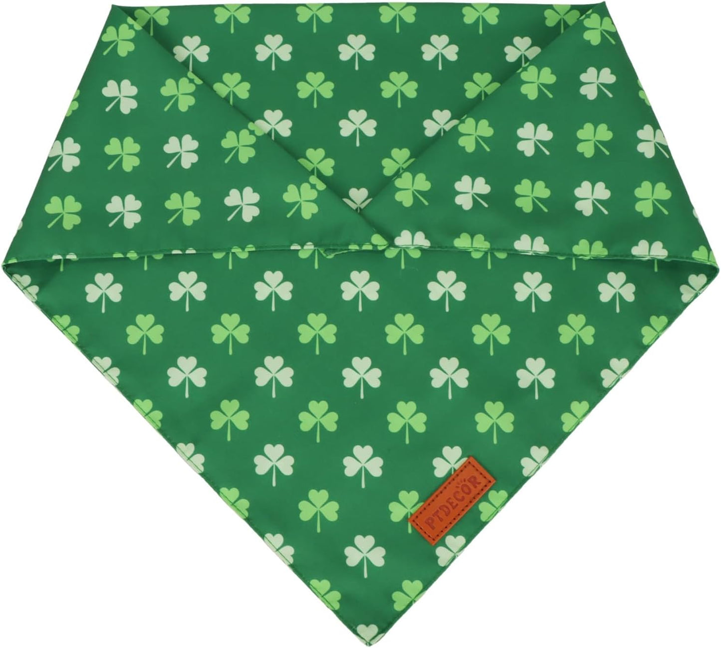 PTDECOR St.Patrick's Day Dog Bandana,Green Shamrock Reversible Holiday Dog Scarf, Multi Size, Triangle Irish Bandanas for Small Pets (Small)