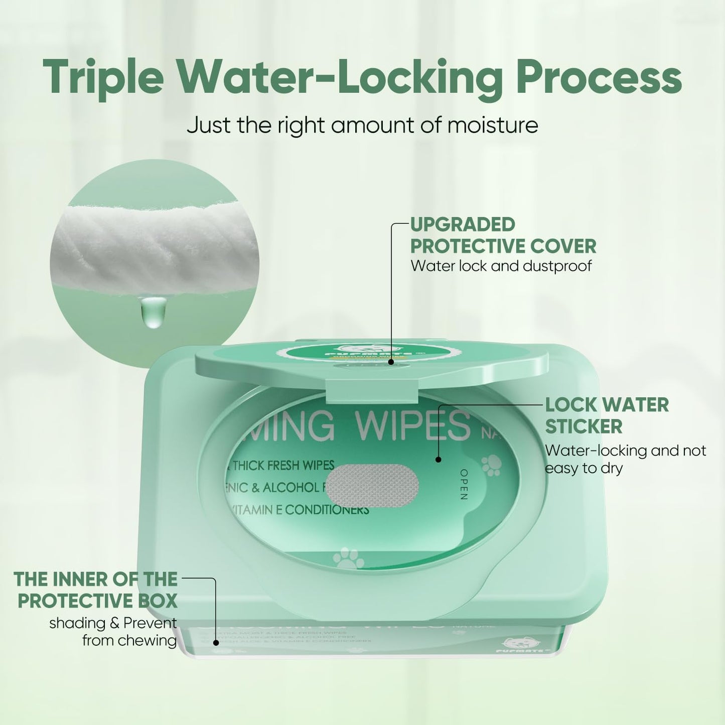 Pet Wipes for Dogs & Cats, Extra Moist & Thick Grooming Puppy Wipes with 100 Fresh Counts, Aloe Vera/Nature