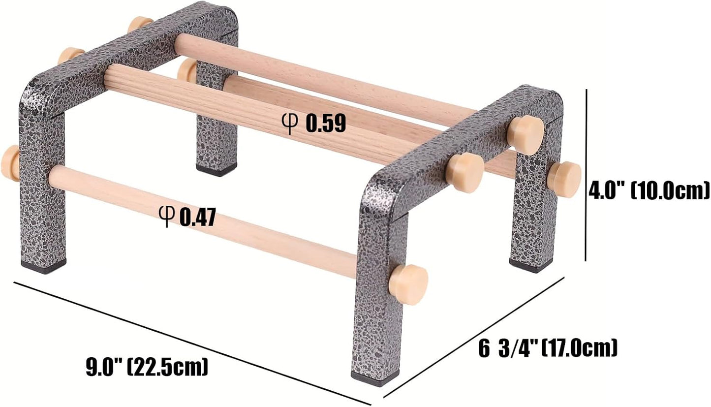 Small Bird Parrot Training Perch Stand for Parakeet Budgies Cockatiel Conure, Durable Heavy Duty Rustproof Metal Frame with 4 Wooden Bars for Bird to Play Climb and Exercise Table Toy
