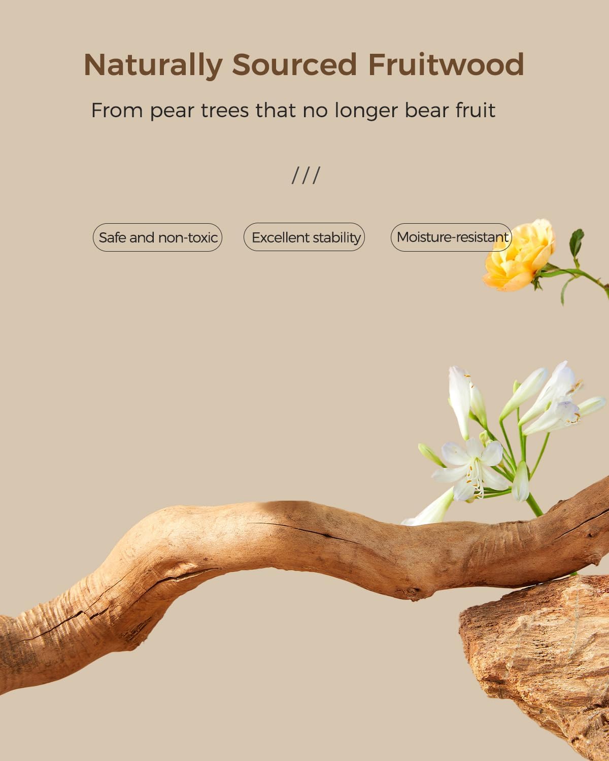 Modern Cat Tree for Large Cats, Wood Cat Tower for Indoor Cats, Real Branch Luxury Cat Furniture with Super Large Cozy Condo and Hammock & Scratching Post, Top Basket, White