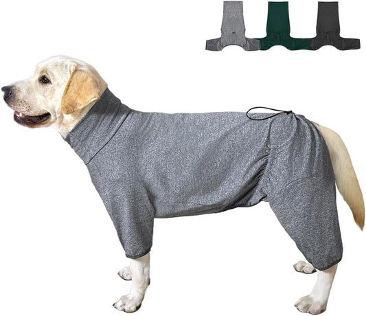 Dog Pyjamas PJS Sweater Clothes and Home Clothing Suitable for Small to Medium Breeds of Dogs, Dog Neutering Suits, Extra-Large Stretch Fabric, Four-Legged Clothes(Thin Forid Gray, XL)
