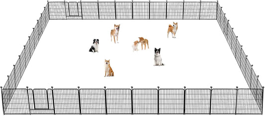 Dog Playpen 32 inch 40 Panels Indoor Outdoor Dog Pen for Medium/Small Dogs Heavy Duty Metal Dog Fence Outdoor for Yard, Puppy Playpen with Door Portable Pet Fence for RV Camping Yard