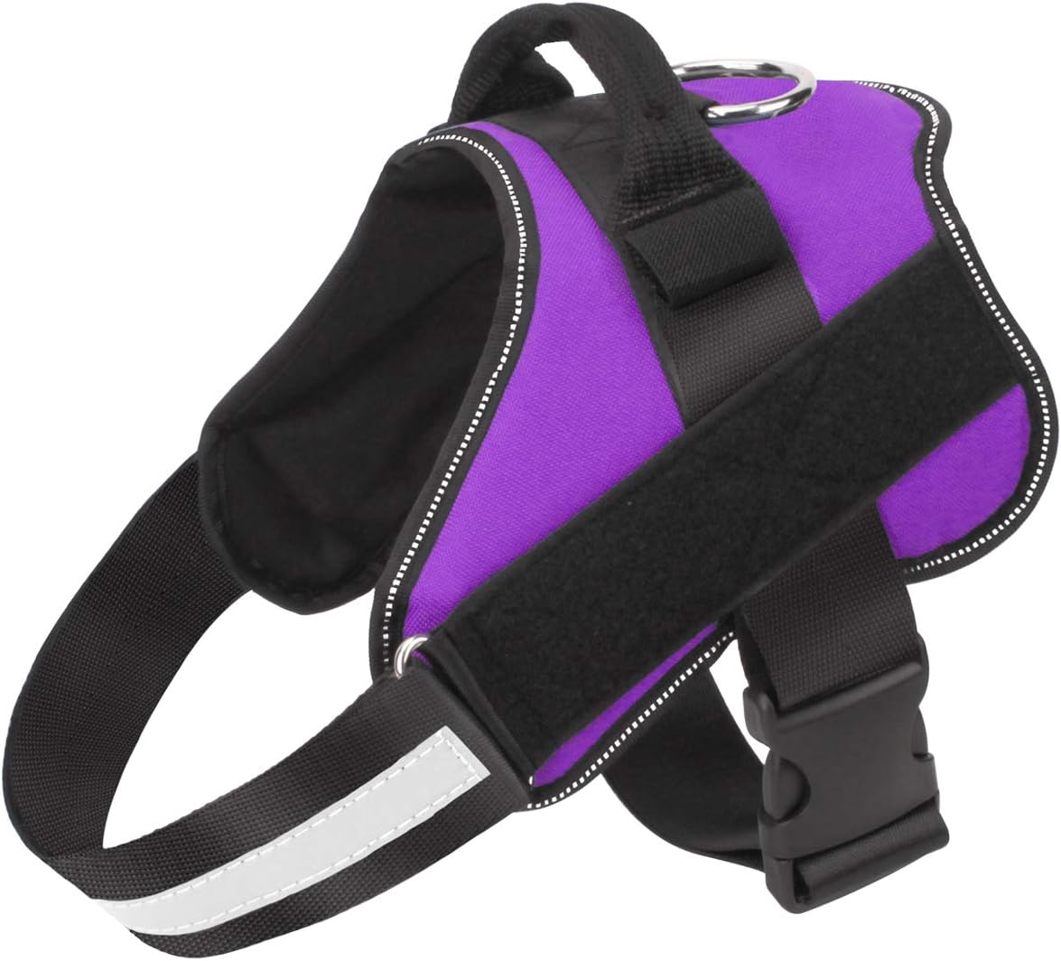 Bolux Dog Harness, No-Pull Reflective Dog Vest, Breathable Adjustable Pet Harness with Handle for Outdoor Walking - No More Pulling, Tugging or Choking (Purple, XS)