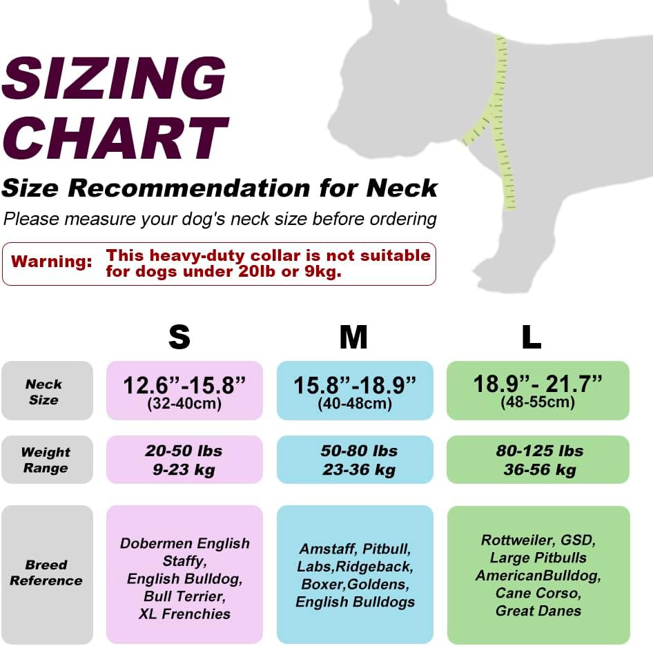 TSPRO Tactical Dog Collar 1.5 Inch Wide Thick Dog Collars with Heavy Duty Metal Buckle, Durable, Strong, Adjustable for Medium to Large Dogs (Orange M)