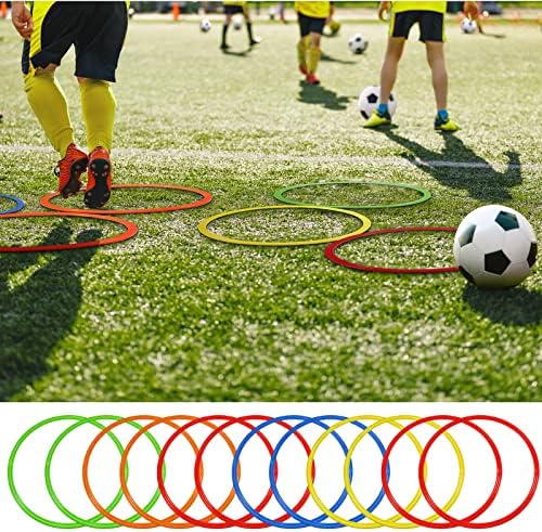 Libima Obstacle Course Ring Set Exercise Hoop Large Hoop Plastic Toys Playground Toys for Gymnastics Practice Party Games Educational Activities Holiday Decor, 5 Colors(12 Pcs,18.9 Inch)