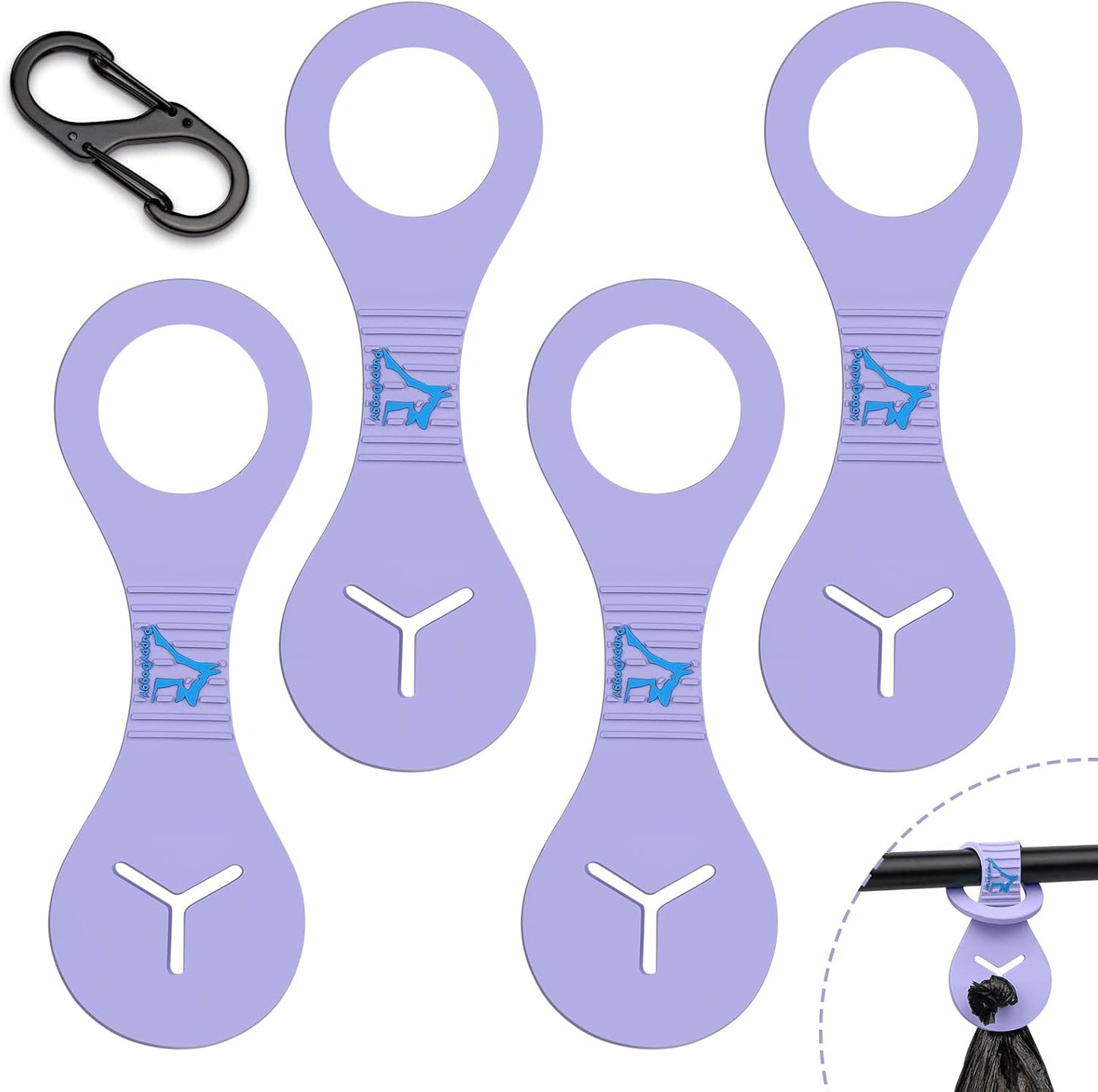 PuppyDoggy Dog Poop Bag Holder for Leash Waste Bag Carrier Dog Poop Bag Dispenser for Walking Running Bicycle Accessory 4 Pieces